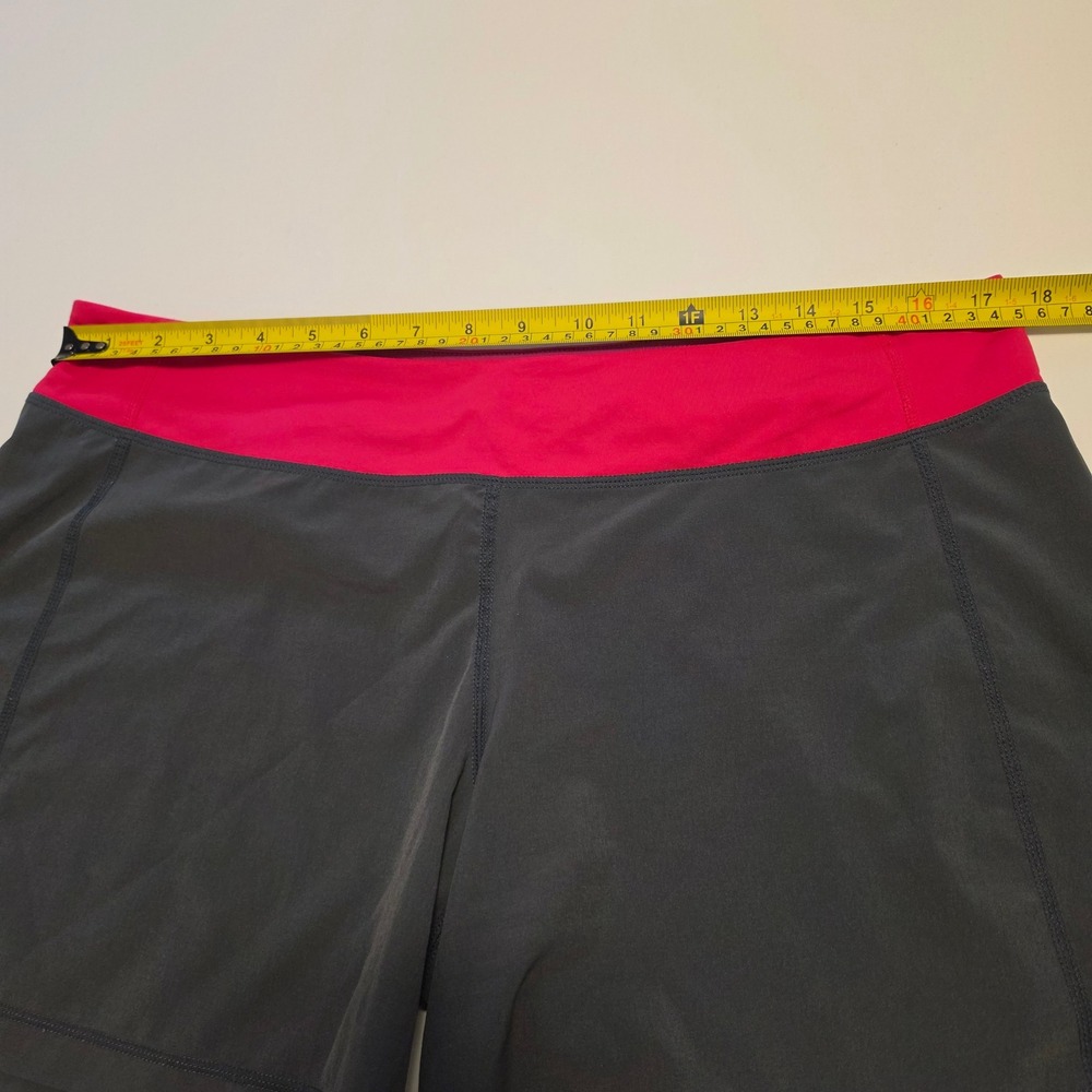 Lululemon Athletica Colorblock Athletic Shorts Charcoal Gray Pink Size 12 - Picture 3 of 7